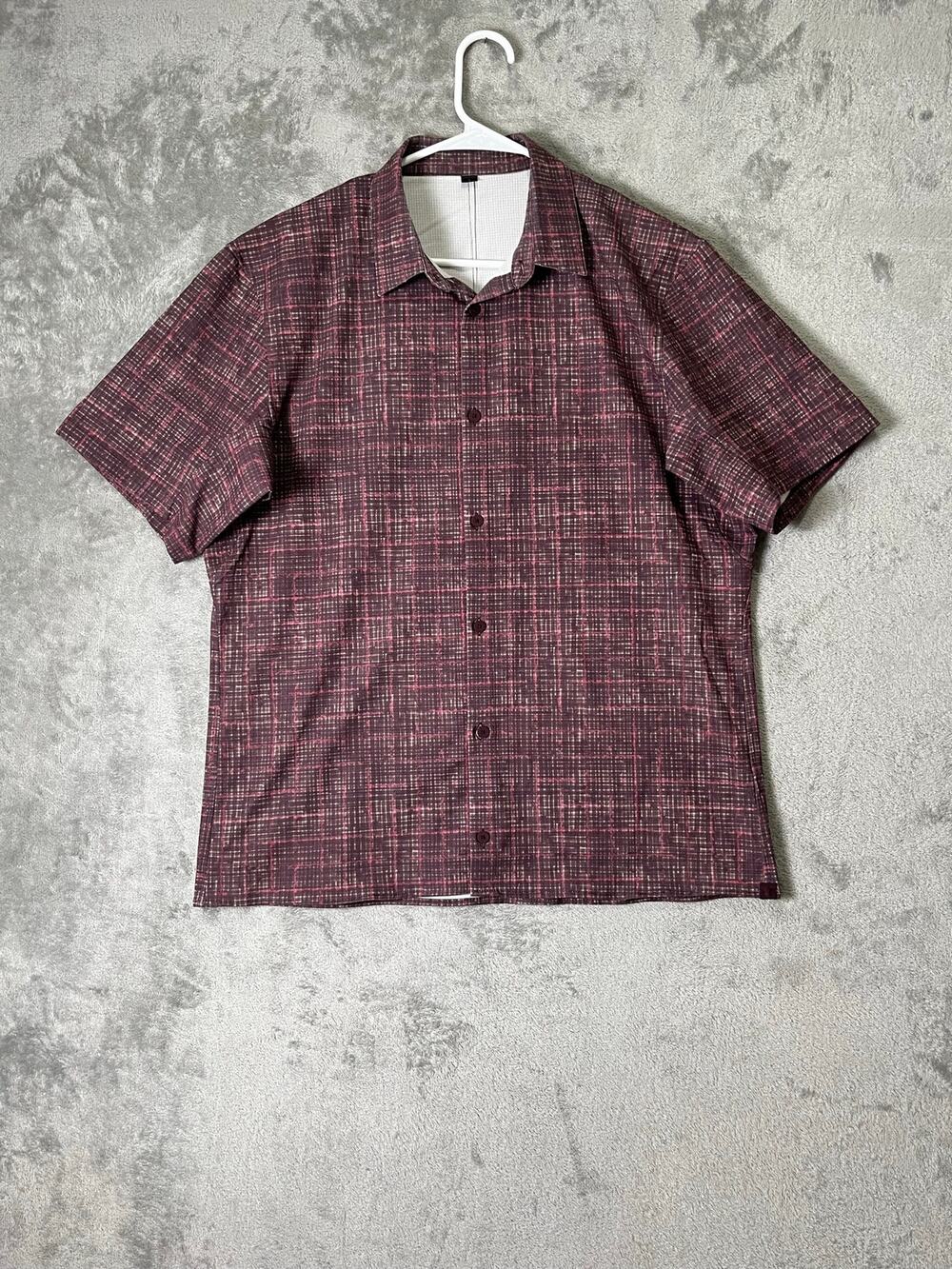 Lululemon Airing Easy Short Sleeve Button Up Shirt *Ventlight Mesh Marker Check